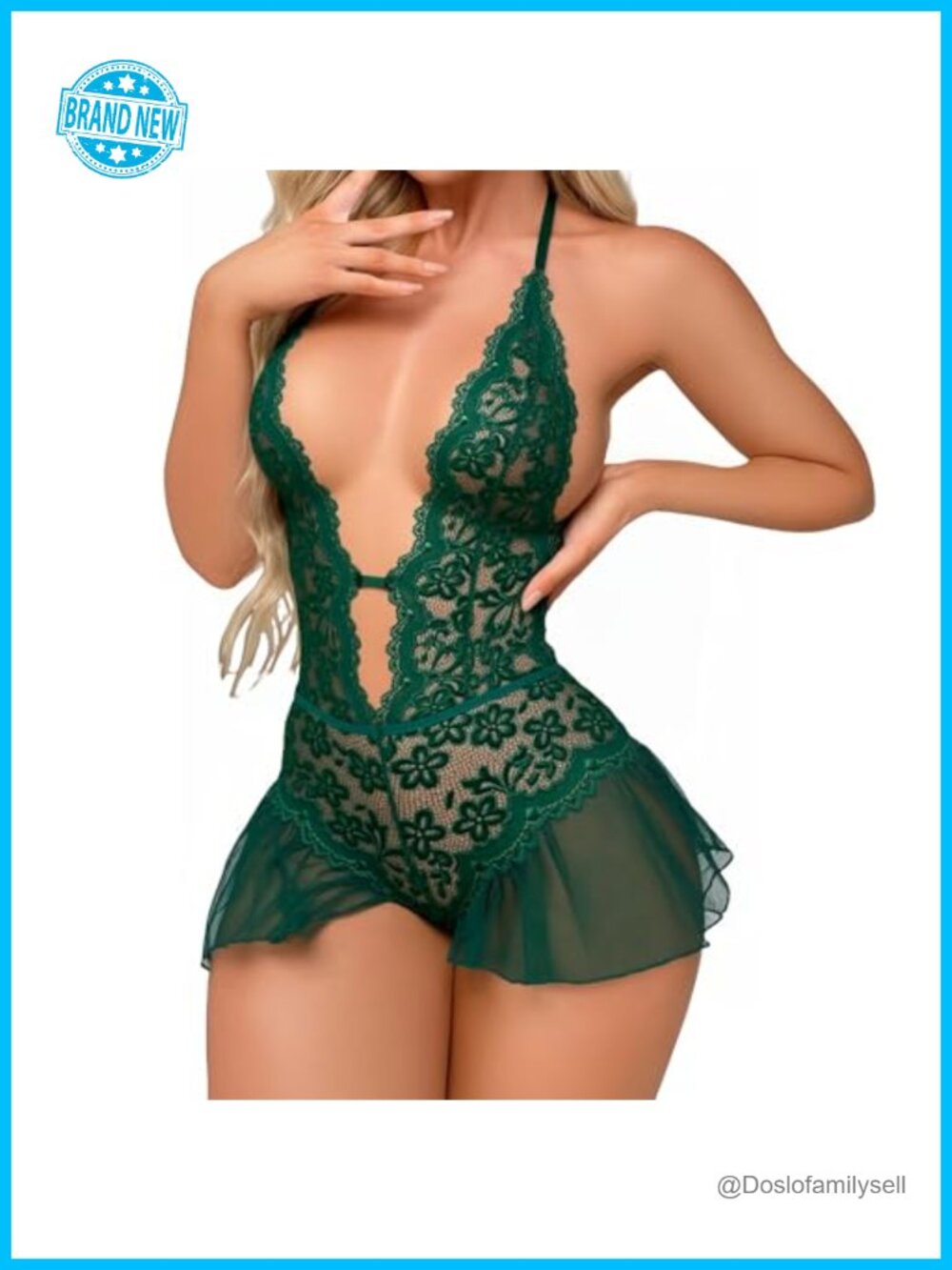 Women's Lace Bodysuit One Piece Teddy Babydoll Mesh Chemise Sleepwear